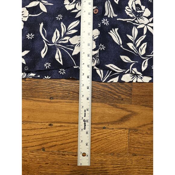 Capacity Petites Womens Top Blue White Floral Petite Small Rayon - Picture 5 of 6